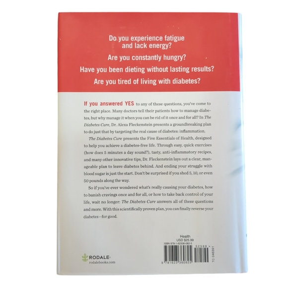 🍁2/$7🍁The Diabetes Cure by Alexa Fleckenstein Hardcover Book - Picture 2 of 2